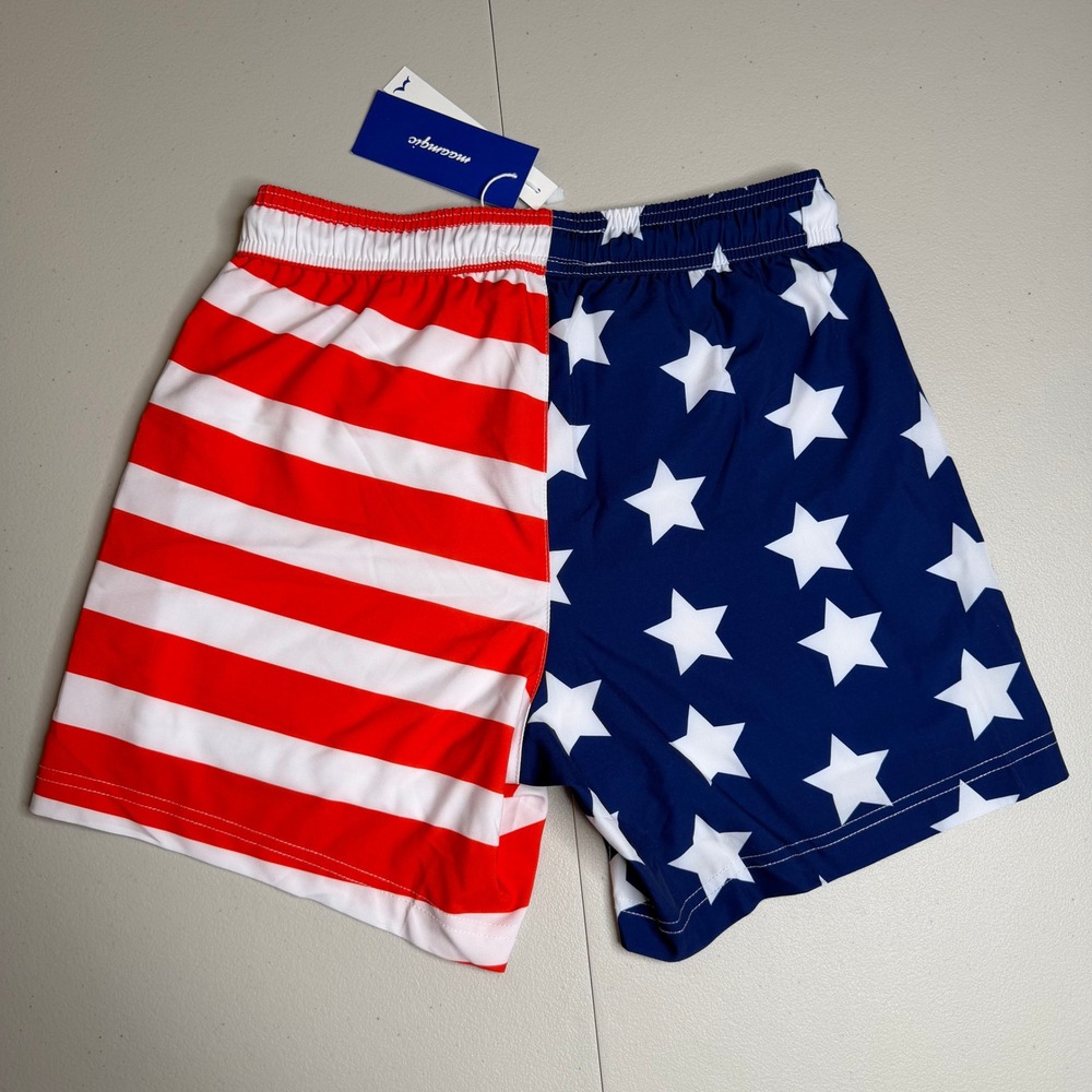 Maamgic Mens XS American Flag Swim Trunks Stars Stripes Patriotic Board Shorts - Picture 8 of 12
